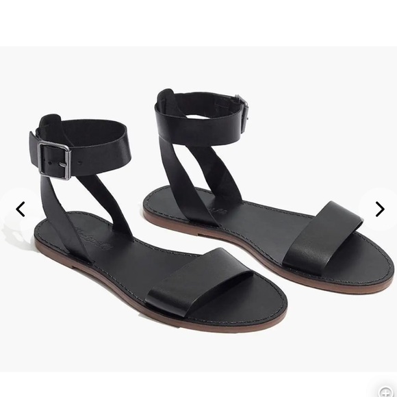Madewell‎ Black Leather Boardwalk Sandals Sz. 7 - Picture 1 of 4